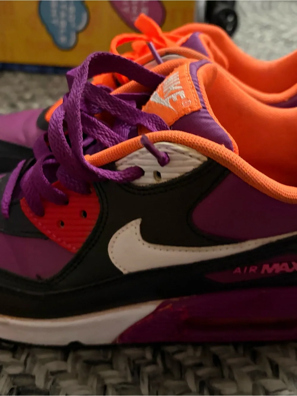 Nike Kids' Air Max Sneakers in Purple, Black, Orange & White